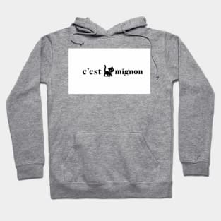 C'est mignon french cat art Hoodie